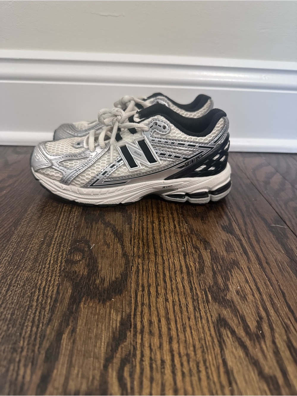 New Balance 1906 Kids White and Black Athletic Sneakers